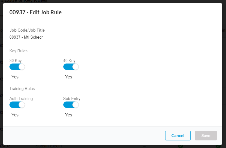 Key Rule Action