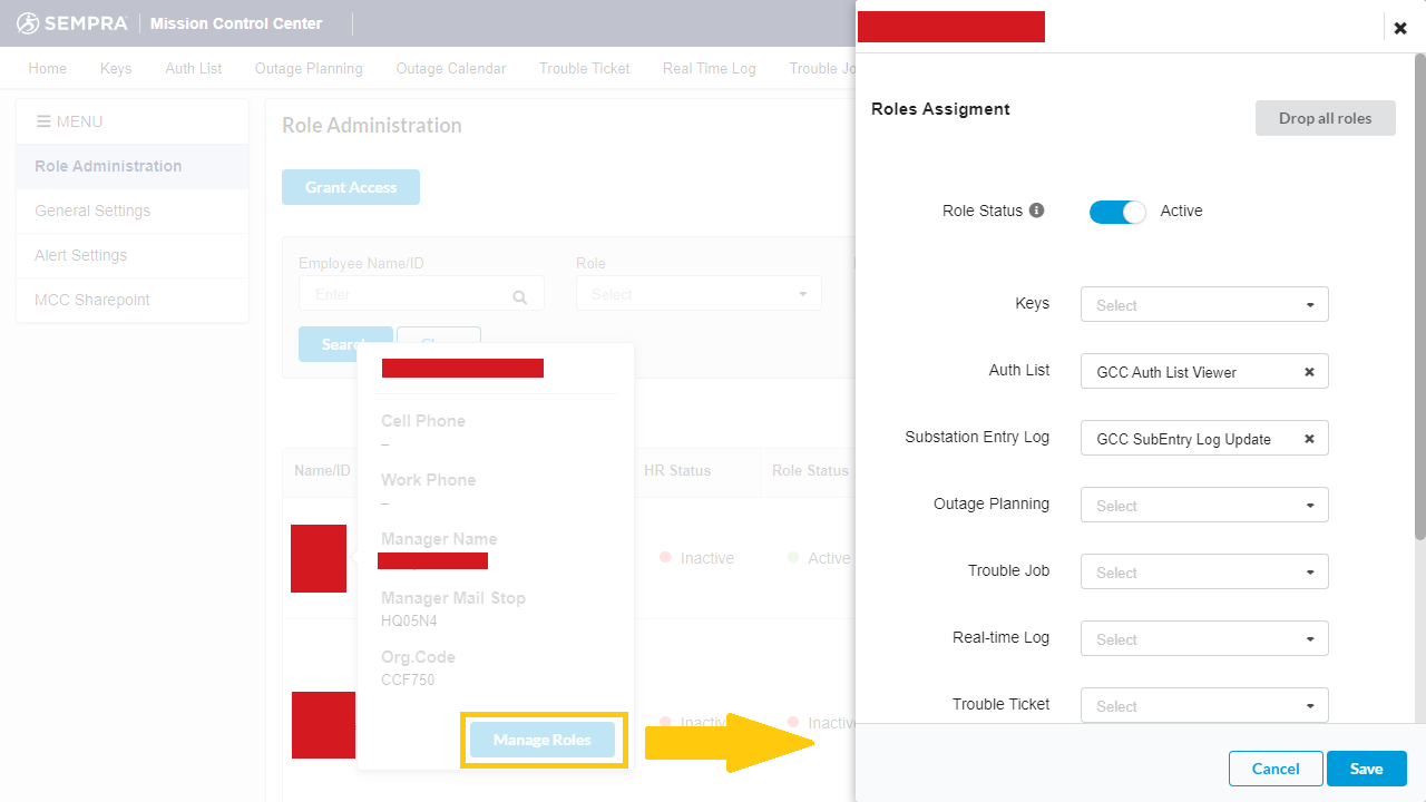 Manage Roles
